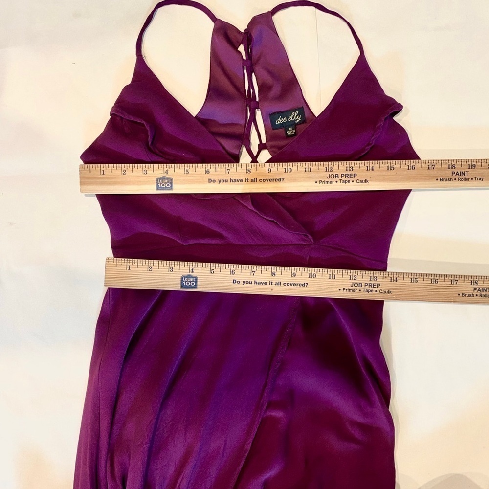Dee Elly Stunning Purple Formal Dress with Criss-cross Tie Back Closure Size M - Picture 10 of 11